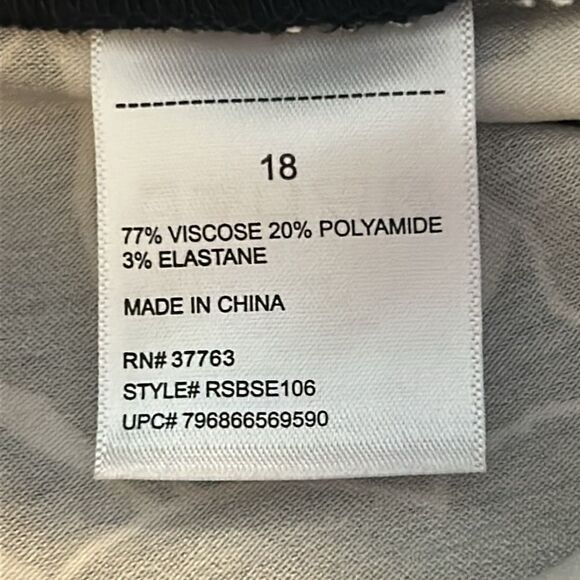 NEW Rafaella Black And White Stretch Shorts - Picture 4 of 6